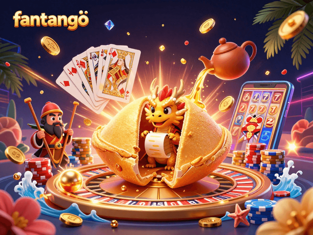 Experience thrilling gameplay with fantango as a wise dragon discovers fortunes among golden coins in an engaging casino scene.