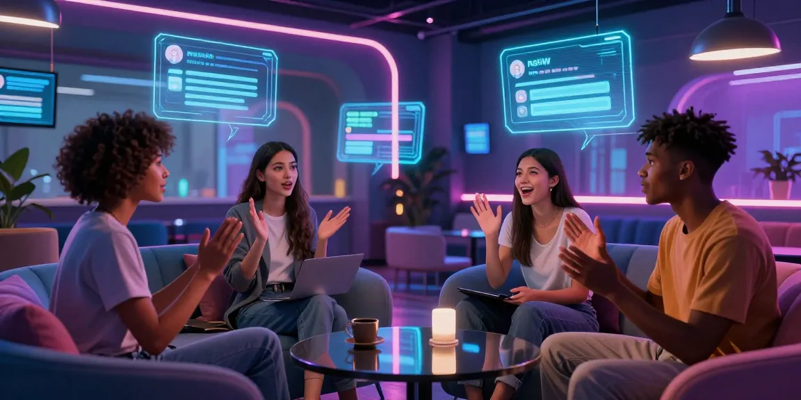 Engaging NSFW chat experience showcasing avatars in a vibrant digital lounge.