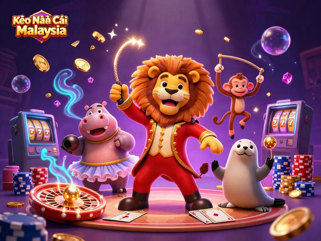 Experience Kèo Nhà Cái Malaysia with lively characters and dynamic casino elements.