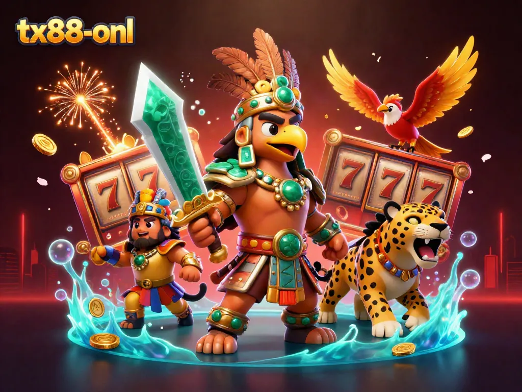 Experience thrilling wins at tx88-onl with ancient warriors amidst vivid casino elements.