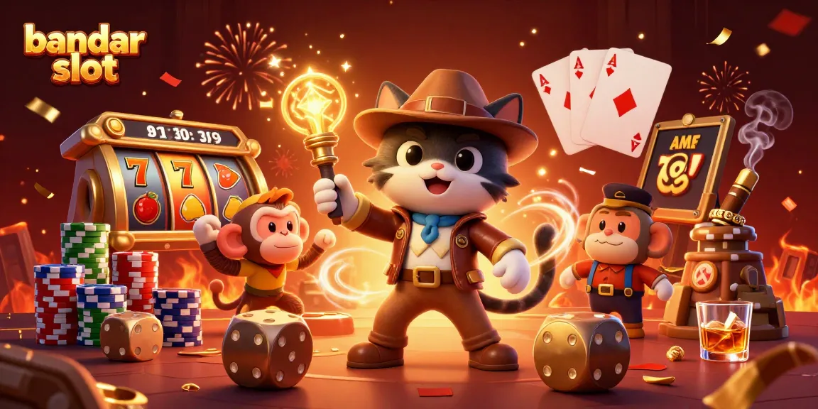 Engage with bandar slot, spin lucky 7s and jackpot reels amidst a vibrant casino atmosphere full of excitement.