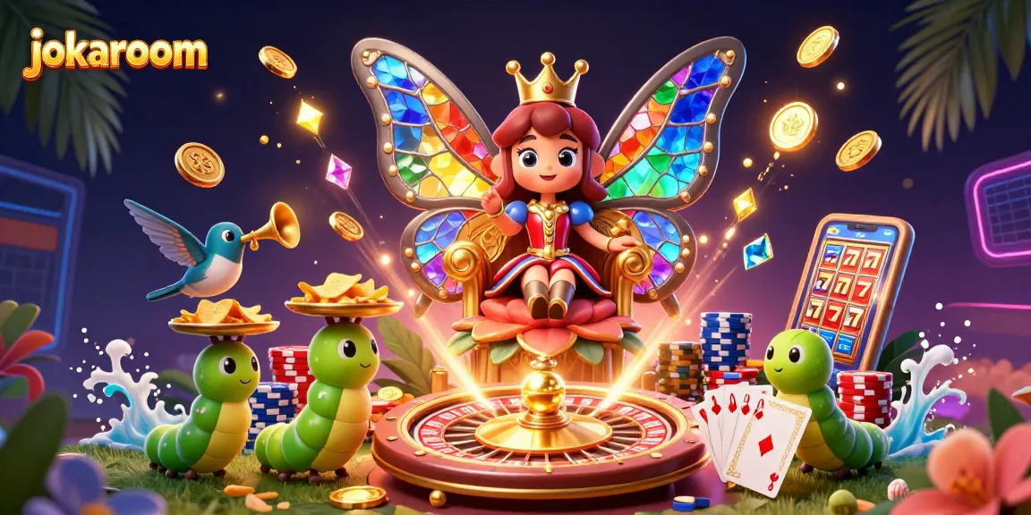 Spin games and win at jokaroom with thrilling 3D illustrations of casino adventures.